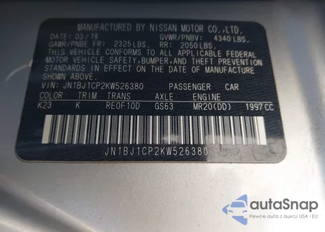 2019 Nissan Rogue Sport Sl z USA, uszkodzony, nr VIN JN1BJ1CP2KW526380